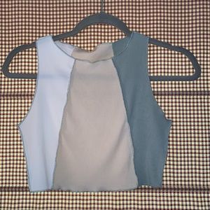 Worn once like new Shein color block cropped crop tank top shirt size Small S